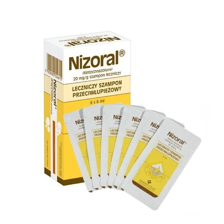 Nizoral Leczniczy Szampon do włosów przeciwłupieżowy 6x6 ml