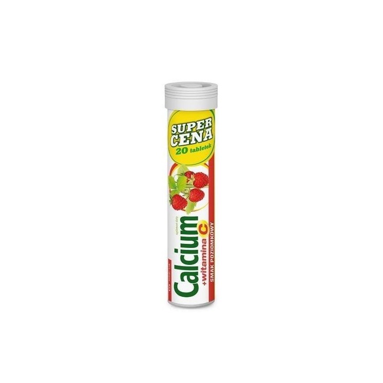 Calcium 300+ witamina C poziomka 20 tabletek musujących