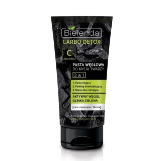 Bielenda CARBO DETOX Карбонова паста для вмивання обличчя 3в1 150 г