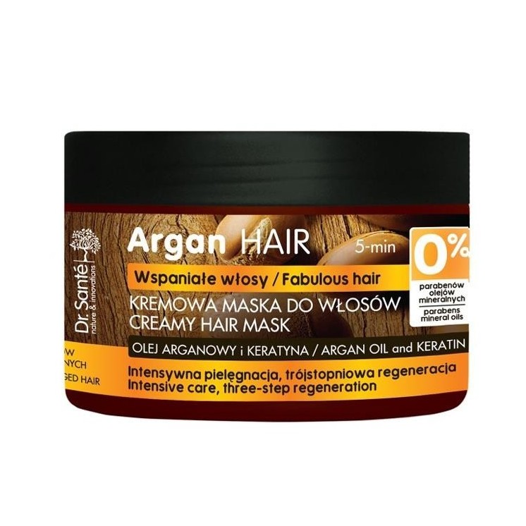 Dr. Santé Argan Hair Maska do włosów kremowa, regenerująca z olejem arganowym i keratyną 300 ml