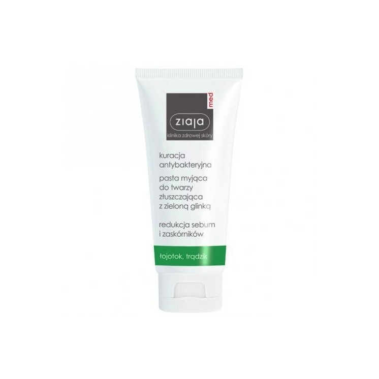 Ziaja Med Antibacteriële was- en scrubpasta met groene klei 75 ml