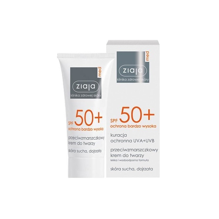 Ziaja Med SPF 50+ Krem do twarzy przeciwzmarszczkowy cera sucha 50 ml