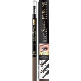 Олівець для брів Eveline Brow Styler /02/ Темно-коричневий