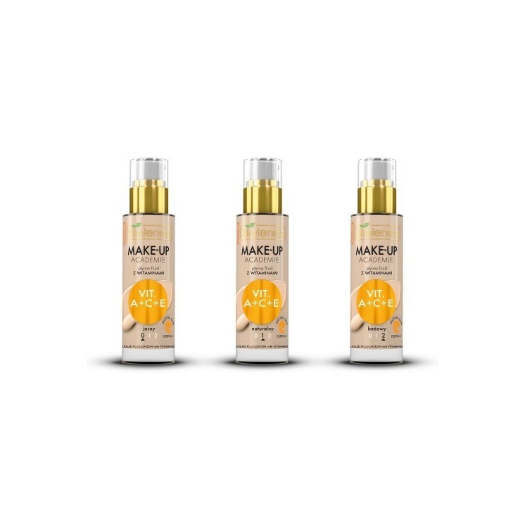 Bielenda MAKE-UP AKADEMIE Płynny fluid z witaminami A + C+ E odcień naturalny 30 ml