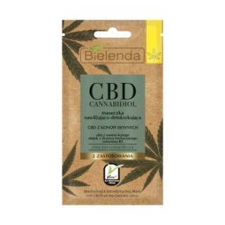 Bielenda CBD Cannabidiol Зволожуюча та детоксикуюча маска з CBD з конопель для комбінованої/жирної шкіри 8 г