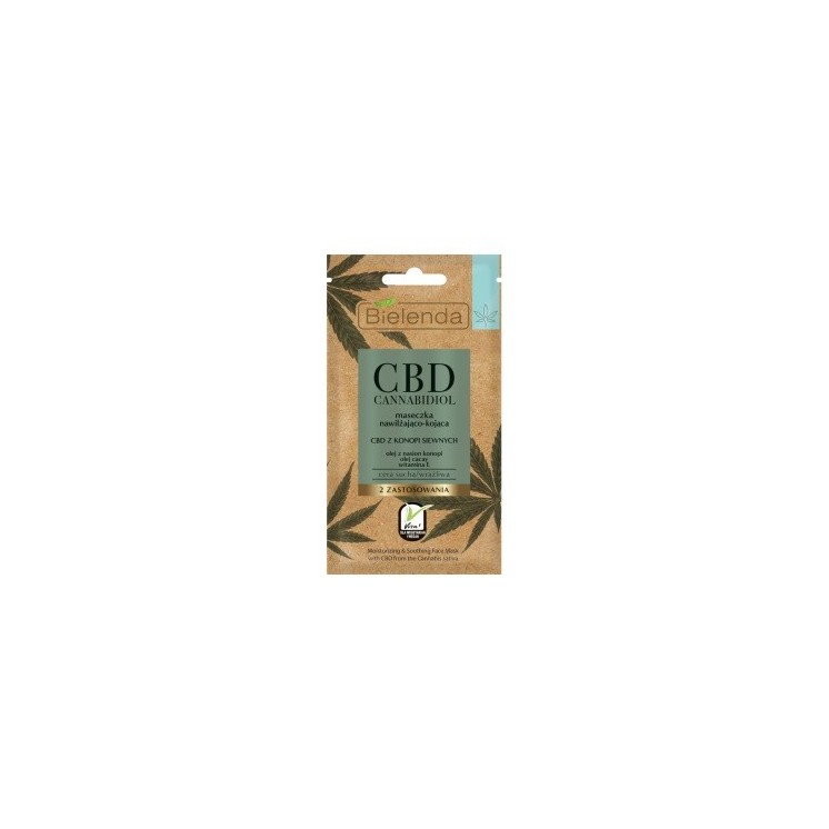 Bielenda CBD Cannabidiol Maseczka nawilżająco-kojąca z CBD z konopi siewnych cera sucha / wrażliwa 8 g