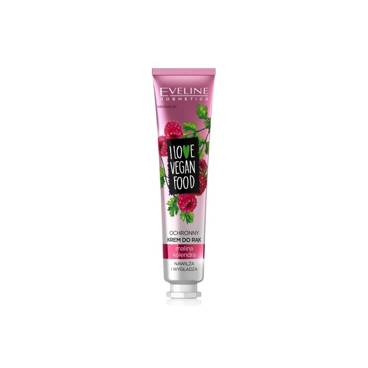 Eveline I LOVE VEGAN FOOD Krem do rąk ochronny Malina i Kolendra 50 ml