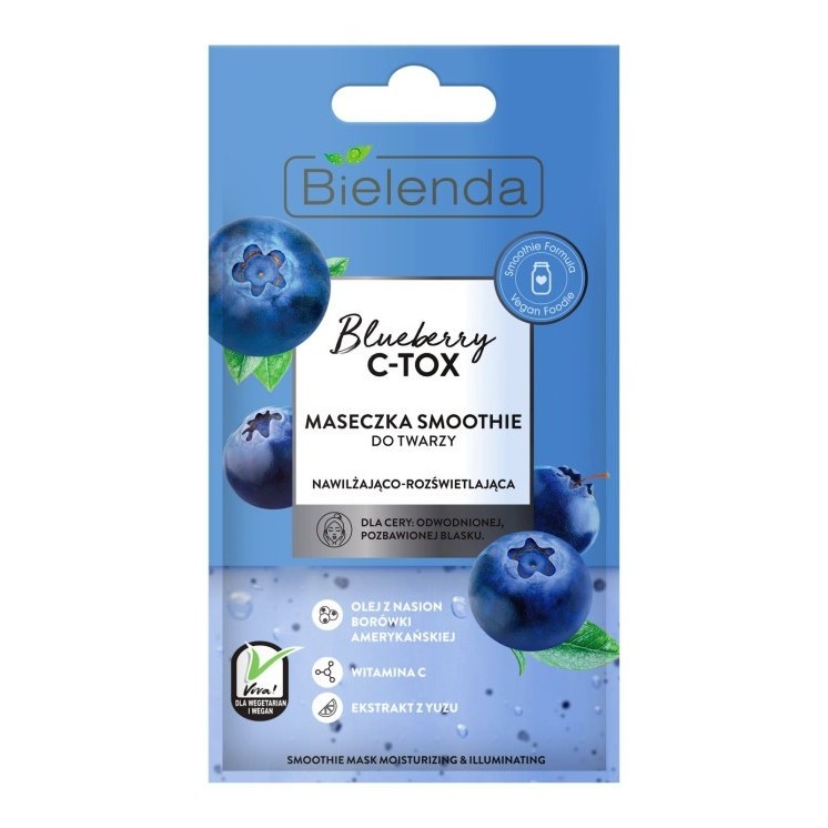 Маска для обличчя Bielenda Blueberry C-Tox Smoothie 8 г