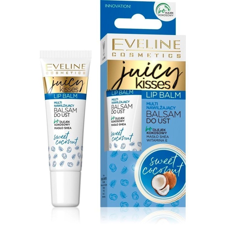 Eveline Juicy Kisses Balsam do ust nawilżający Kokos 12 ml