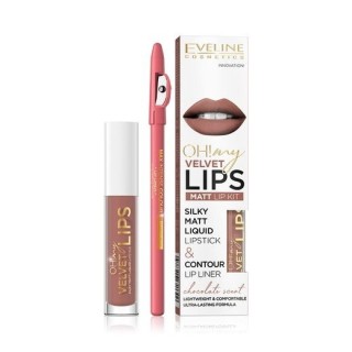 Рідка помада Eveline OH My Lips Matte 4,5 мл + набір олівців для губ /11/ Cookie Milkshake