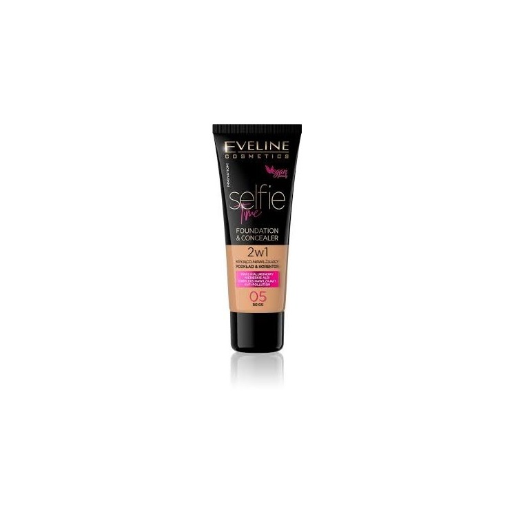 Eveline Selfie Time Podkład 2w1 kryjąco-nawilżający /05/ Beige 30 ml