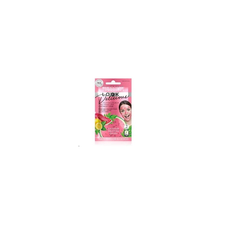 Eveline Look Delicious Oczyszczająca Bio Maseczka + naturalny Scrub Watermelon & Lemon 10 ml