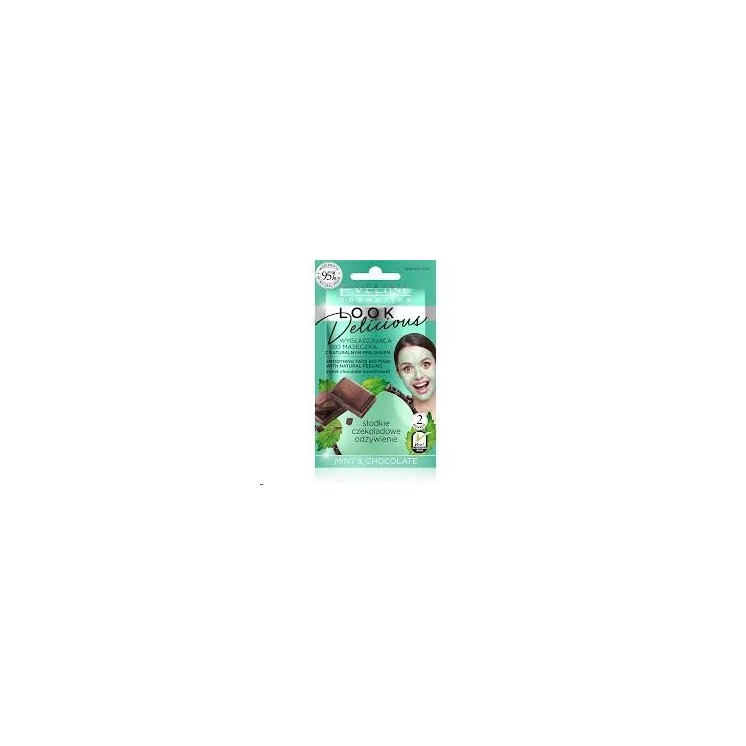 Eveline Look Delicious Wygładzająca Bio Maseczka z naturalnym peelingiem Mint & Chocolate 10 ml