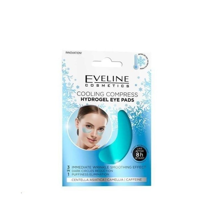 Eveline Cooling Compress 3w1 Płatki pod oczy chłodzące z efektem wygładzania 2 sztuki