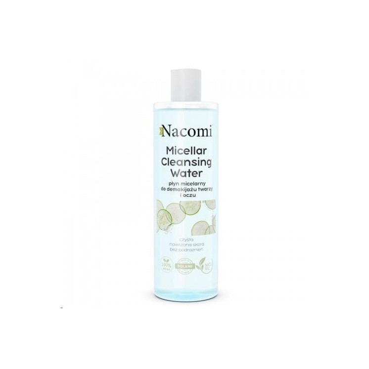 Nacomi Міцелярний флюїд для зняття макіяжу з обличчя та очей, заспокійливий Огірок 400 мл