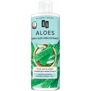 AA Aloes 100% екстракт aloe вера заспокійливий і зволожуючий міцелярний флюїд 400 мл