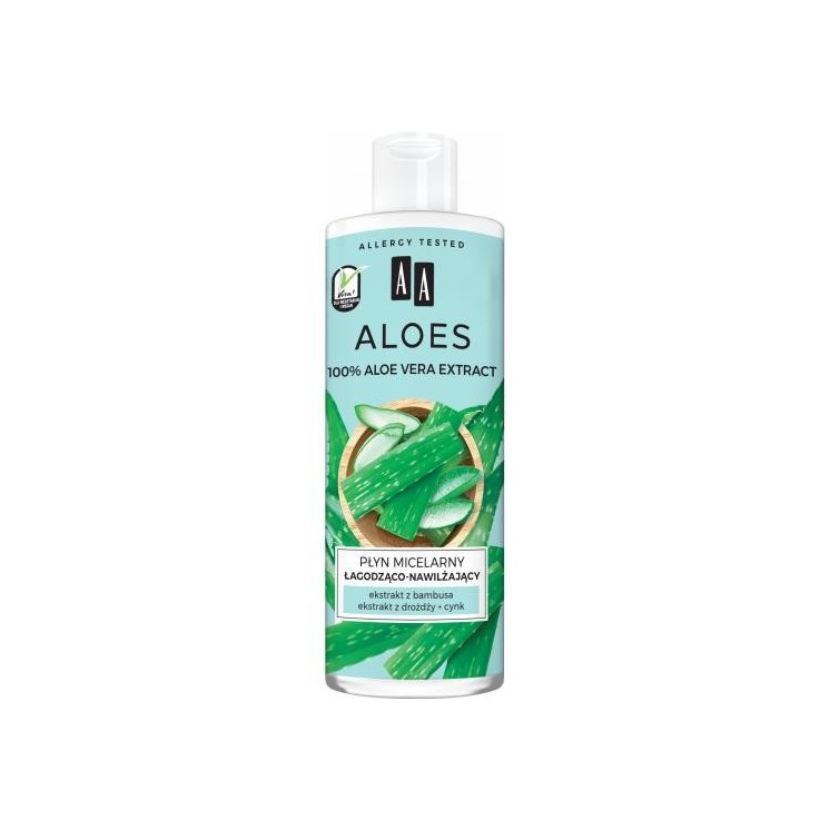 AA Aloes 100 % aloe Vera-Extrakt, beruhigende und feuchtigkeitsspendende Mizellenflüssigkeit, 400 ml