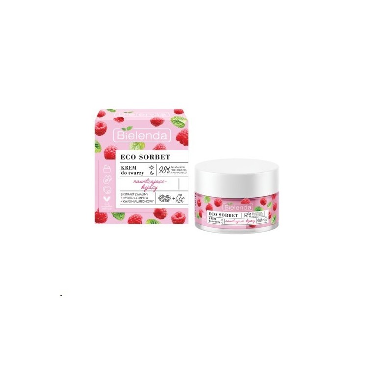 Bielenda ECO SORBET Krem do twarzy nawilżająco-kojący Malina 50 ml