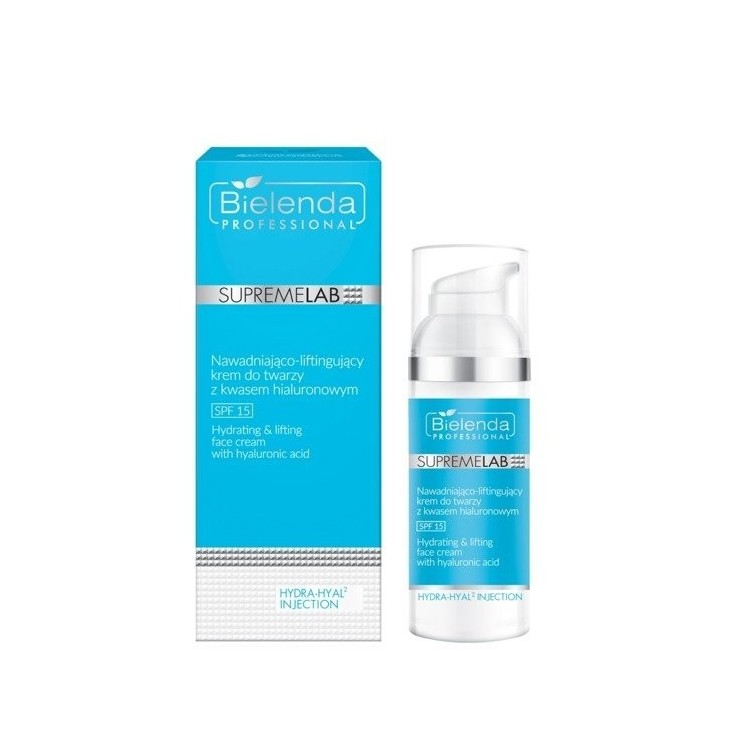 Bielenda Professional SUPREMELAB Hydra-Hyal2 Зволожуючий і ліфтинговий крем для обличчя з гіалуроновою кислотою SPF15 50 мл