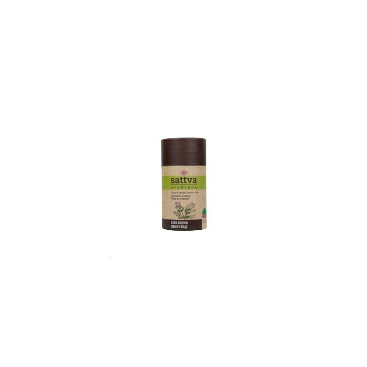 Sattva Ayurveda Natuurlijke Kruiden Haarverf Donkerbruin 150 gr