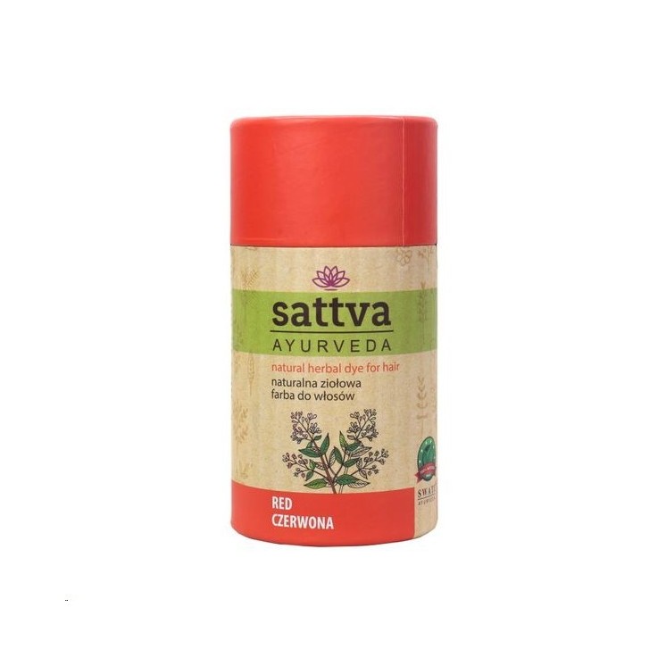 Sattva Ayurveda Naturalna ziołowa Farba do włosów Czerwona 150 g