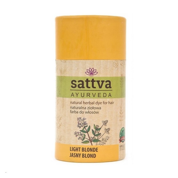 Sattva Ayurveda Naturalna ziołowa Farba do włosów Jasny Blond 150 g