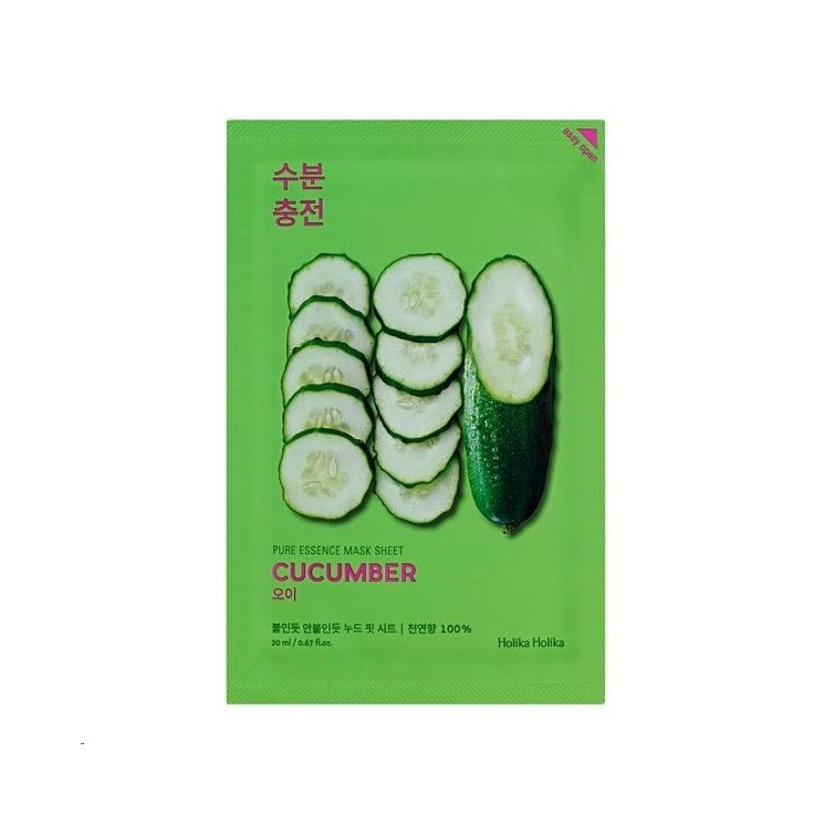 Holika Holika Pure Essence Mask Sheet - Maseczka do twarzy w płacie z ekstraktem z Ogórka 23 g