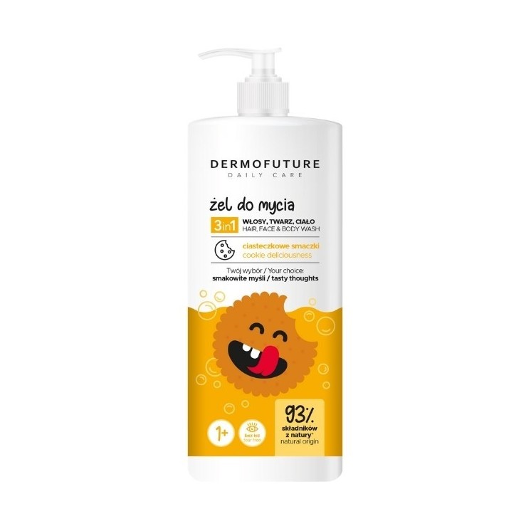 Dermofuture Daily Care gel for washing hair, face and body 3in1 Cookie flavors 500 ml