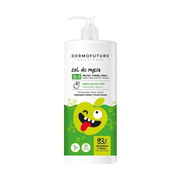 Dermofuture Daily Care żel do mycia włosów, twarzy i ciała 3w1 Jabłuszkowe żelki 500 ml
