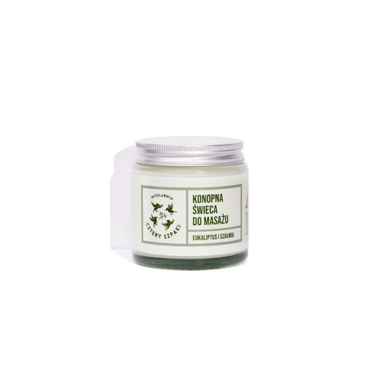 Mydlarnia Cztery Szpaki hennep Massagekaars Eucalyptus en Salie 100 g