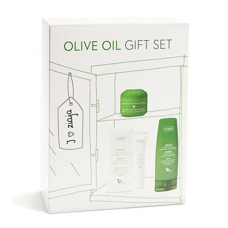 Ziaja Geschenkset Olive Handcreme 80 ml + Gesichtscreme 50 ml + Augencreme 15 ml