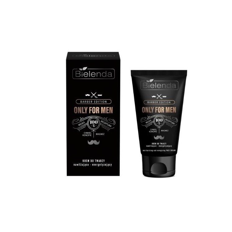 Bielenda ONLY FOR MEN BARBER EDITION Зволожуючий та енергізуючий крем для обличчя для чоловіків 50 мл