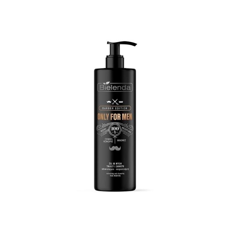 Bielenda ONLY FOR MEN BARBER EDITION Refreshing and cleansing face wash gel for men 190 g