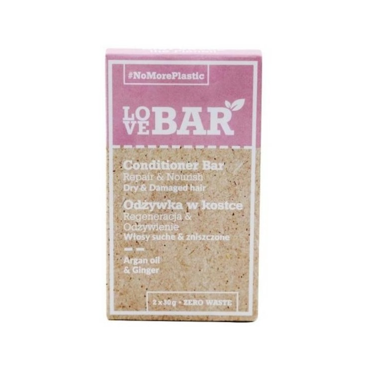 Love Bar Odżywka w kostce do włosów suchych i zniszczonych Olej Arganowy & Imbir 2x30 g