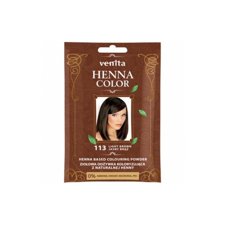 Venita Henna Color ziołowa Odżywka koloryzująca z naturalnej henny /113/ Jasny Brąz 25 g