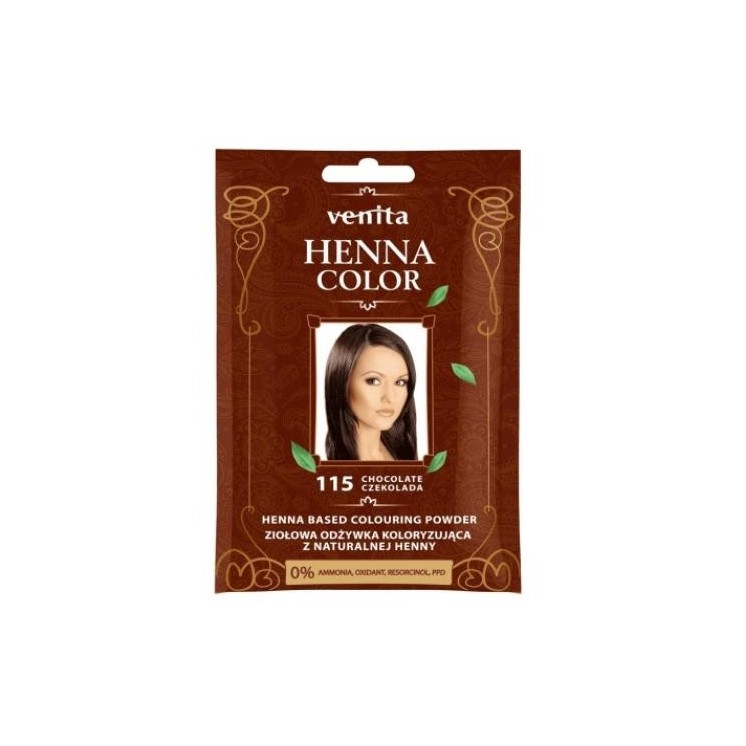 Venita Henna Color ziołowa Odżywka koloryzująca z naturalnej henny /115/ Czekolada 25 g