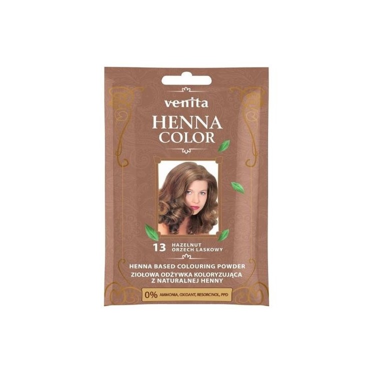 Venita Henna Color ziołowa Odżywka koloryzująca z naturalnej henny /13/ Orzech Laskowy 25 g