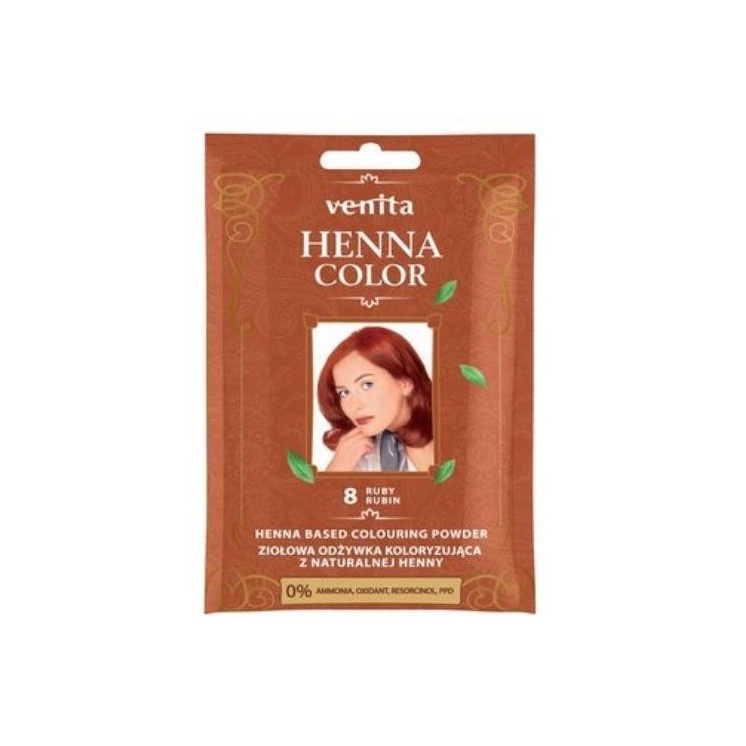 Venita Henna Color ziołowa Odżywka koloryzująca z naturalnej henny /8/ Rubin 25 g