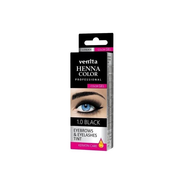 Гелева фарба для брів і вій Venita Professional Henna Color Gel /1.0/ Black 15 мл
