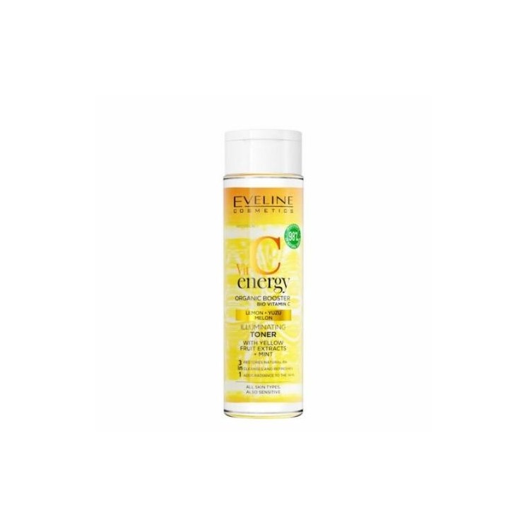 Eveline Vit C Energy Organic Booster освітлюючий тонік для обличчя для чутливої шкіри 200 мл