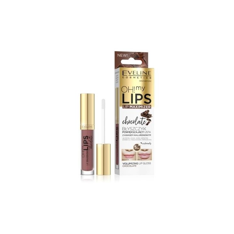 Eveline OH! MY LIPS Błyszczyk powiększający usta z kwasem hialuronowym Czekolada 4,5 ml