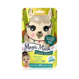 Eveline Magic Mask matująca Maska w płacie 3D Llama Queen 1 sztuka Eveline Magic Mask matująca Maska w płacie 3D Llama Queen 1 sztuka