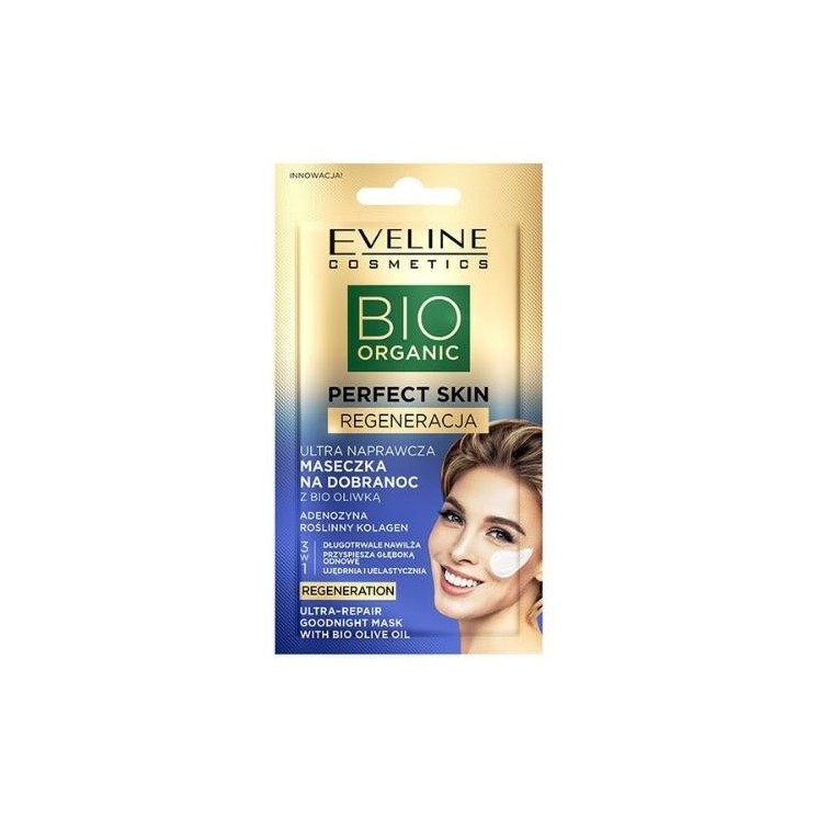 Eveline Bio Organic Perfect Skin ultra-repairing face mask for bedtime with Bio Olive 8 ml