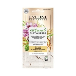 Eveline Natural Clay & Herbs розгладжуюча та детоксикуюча біомаска - peeling з білою глиною 8 мл