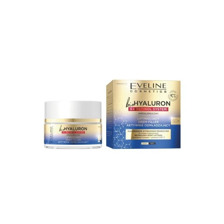 Eveline BioHyaluron 3x Retinol System 40+ ultranawilżający Krem-Filler poprawiający strukturę skóry 50 ml