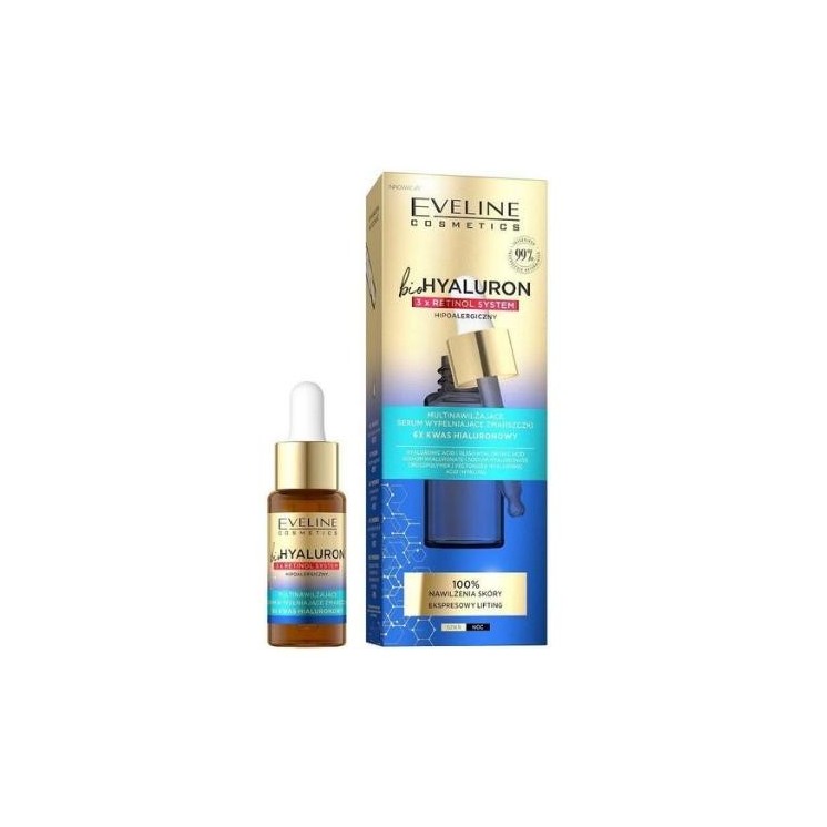 Eveline BioHyaluron 3x Retinol System wypełniające Serum do twarzy 18 ml