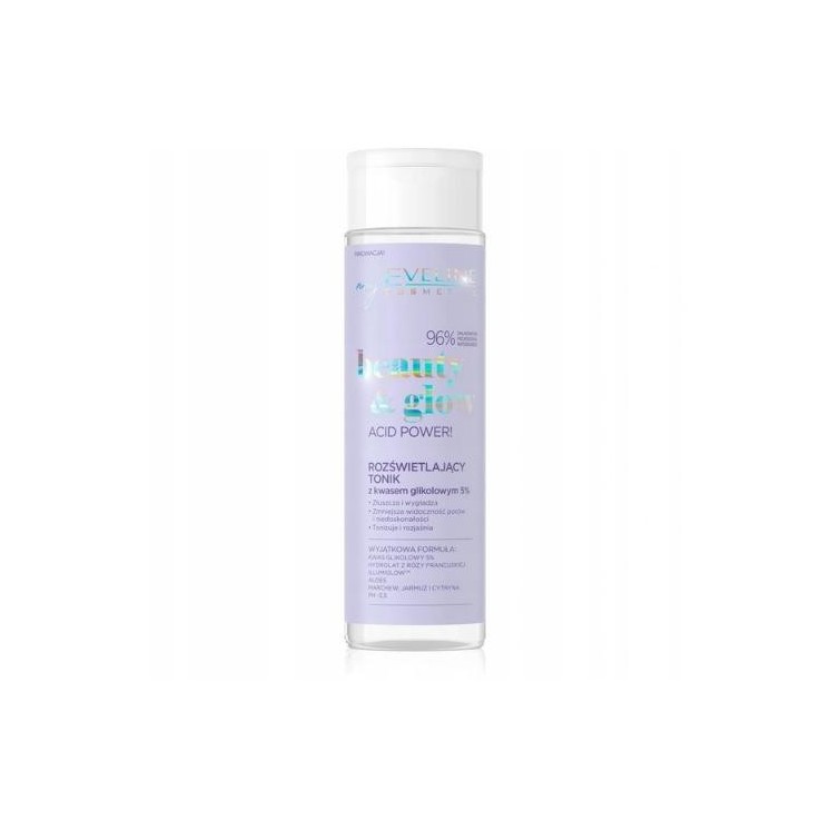 Eveline Beauty & Glow Acid Power! rozświetlający Tonik z kwasem glikolowym 5% 200 ml