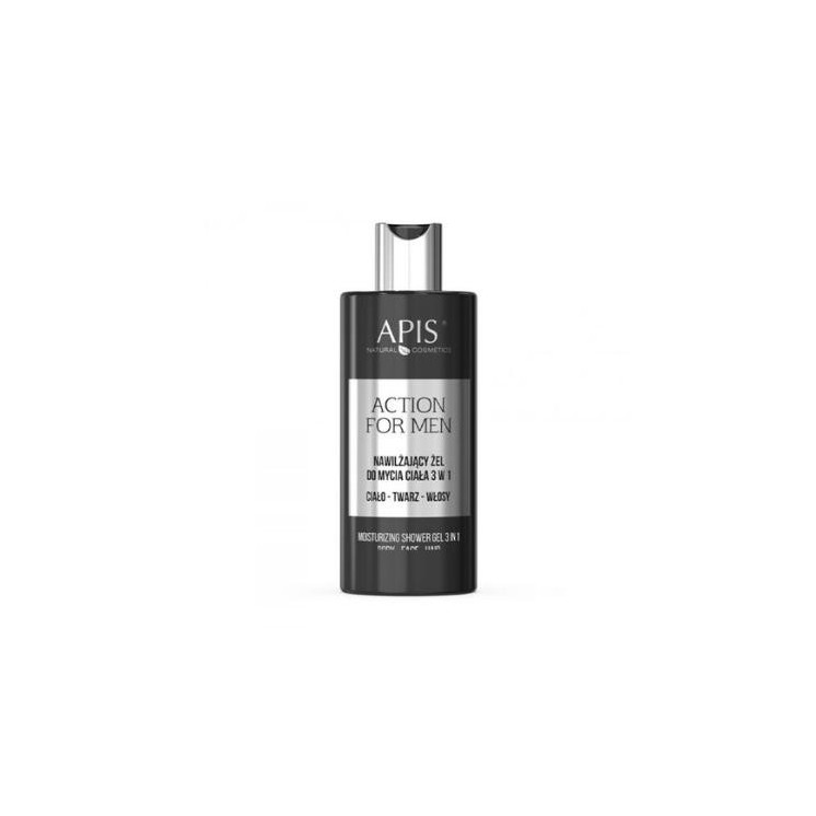 Apis Action for Men nawilżający Żel do mycia ciała 3w1 Ciało - Twarz - Włosy 300 ml