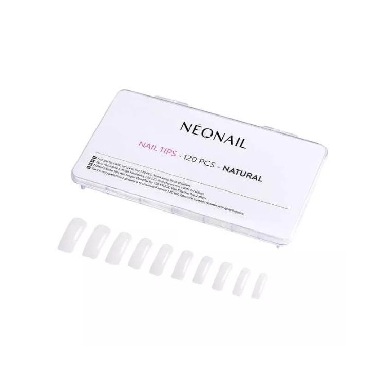 NeoNail Tipsy naturalne z długą kieszonką 120 sztuk