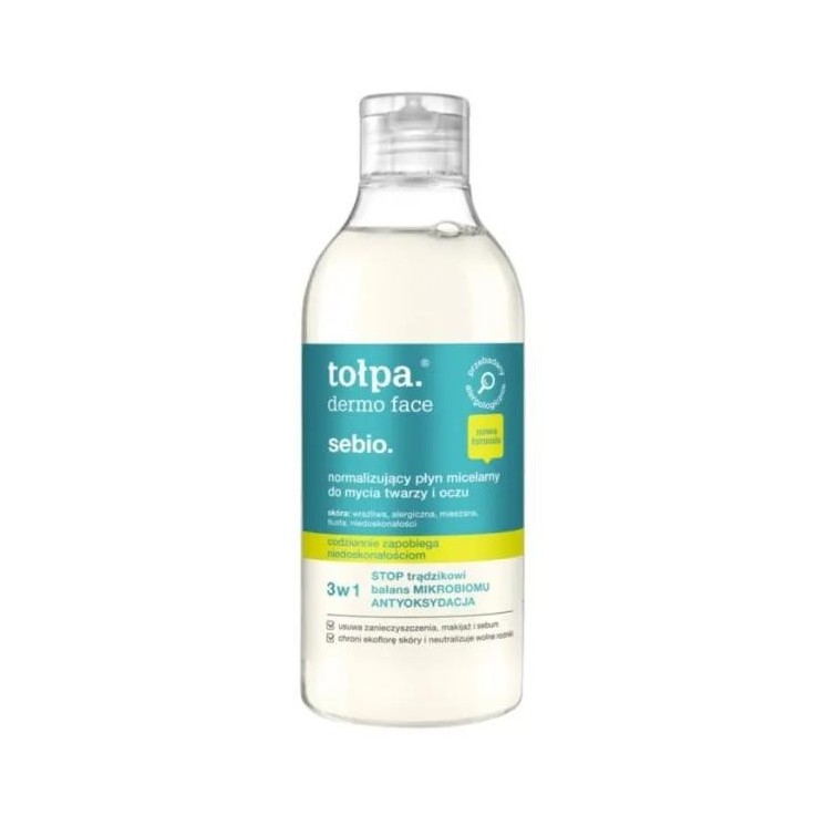 Tołpa Dermo Face Sebio. normalizujący Płyn micelarny do mycia twarzy i oczu 400 ml